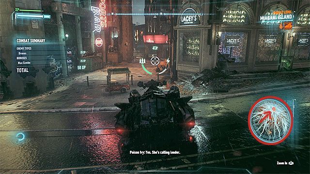 1 - Użycie sonaru batmobilu do zlokalizowania i uwolnienia rośliny Trującego Bluszczu | Główny wątek fabularny - Batman Arkham Knight - poradnik do gry