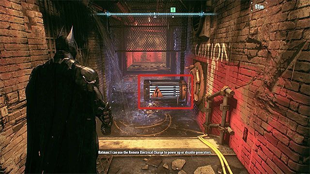 Musisz użyć zdalnego impulsu elektrycznego do wyłączenia generatora - Odnalezienie komisarza Gordona w opuszczonym centrum handlowym | Główny wątek fabularny - Batman Arkham Knight - poradnik do gry