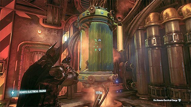 Ładuj generator kolejnymi impulsami elektrycznymi żeby go przeciążyć - Odnalezienie komisarza Gordona w opuszczonym centrum handlowym | Główny wątek fabularny - Batman Arkham Knight - poradnik do gry