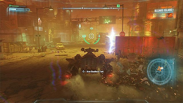 Podjedź do czołgu rycerza Arkham i przeskanuj go - Rycerz Arkham (Arkham Knight) - drugie starcie (pojedynek z czołgiem) | Pojedynki z bossami - Batman Arkham Knight - poradnik do gry