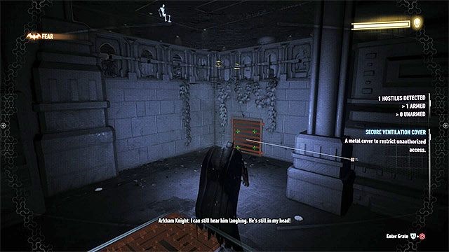 Użyj szybu wentylacyjnego żeby bezpiecznie zbliżyć się do bossa - Rycerz Arkham (Arkham Knight) - czwarte starcie (bezpośrednia konfrontacja) | Pojedynki z bossami - Batman Arkham Knight - poradnik do gry