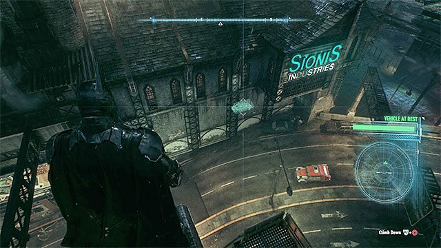 Cel podróży to budynek Sionis Industries - Przemytnik broni (Gunrunner) | Poszukiwani przestępcy w Batman Arkham Knight - Batman Arkham Knight - poradnik do gry