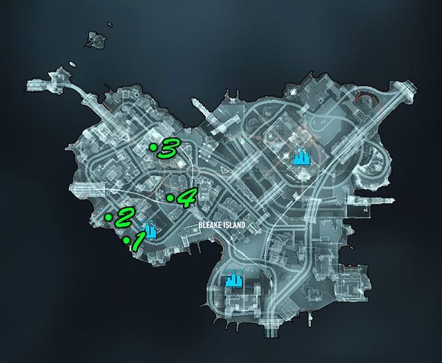 Powyższa mapa prezentuje rozmieszczenie punktów kontrolnych milicji - Przejmij kontrolę nad drogami (Own the Roads) | Poszukiwani przestępcy - Batman Arkham Knight - poradnik do gry