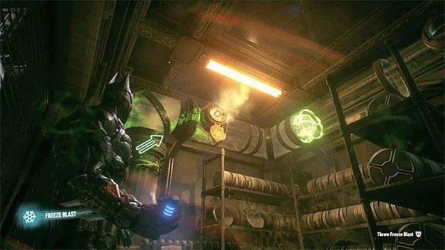 Rzucaj granatami w kolejne rury z wydobywającą się parą - Trofea Człowieka-Zagadki w studiu filmowym Panessa (11-21) | Sekrety - Studia Panessa - Batman Arkham Knight - poradnik do gry