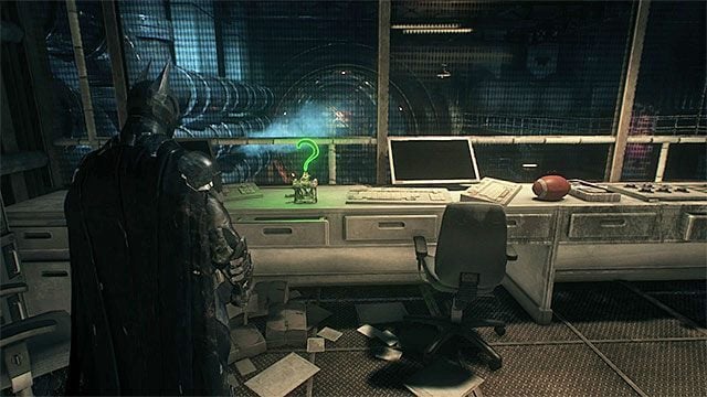 Musisz przedostać się do wnętrza pomieszczenia kontrolnego - Trofea Człowieka-Zagadki w tunelach metra w budowie | Sekrety - Metro w budowie - Batman Arkham Knight - poradnik do gry