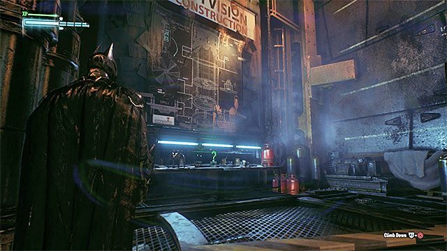 Trofeum jest w dobrze widocznym miejscu na pierwszym poziomie - Trofea Człowieka-Zagadki w bazie rycerza Arkham (1-10) | Sekrety - Baza rycerza Arkham - Batman Arkham Knight - poradnik do gry