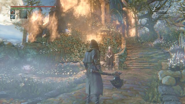 Kaplica płonie, ale możesz jeszcze skorzystać z usług Posłańców. - Koszmar Mensisa | Opis przejścia Bloodborne - Bloodborne - poradnik do gry