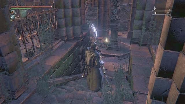 W późniejszej części odblokujesz windę znajdującą się na niewielkim placu. - Yahargul, Niewidzialna wioska | Opis przejścia Bloodborne - Bloodborne - poradnik do gry
