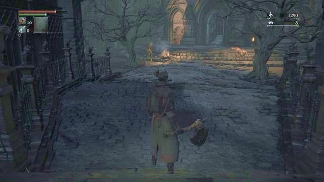 Przy ognisku uważaj na grupę 3-4 przeciwników. - Rewir Katedralny | Opis przejścia Bloodborne - Bloodborne - poradnik do gry