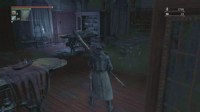 Skrzynię znajdziesz w pokoju na końcu korytarza. - Klinika Iosefki - po walce z Pastor Amelią | Opis przejścia Bloodborne - Bloodborne - poradnik do gry