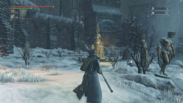 Za fontanną spotkasz pierwszych przeciwników-komary. - Zapomniany Zamek Cainhurst | Opis przejścia Bloodborne - Bloodborne - poradnik do gry
