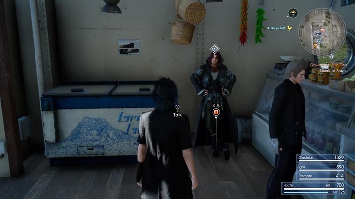 Zrób zakupy a następnie porozmawiaj z Ardynem i udaj się z nim w dalszą drogę - Chapter 4 - Living Legend | Solucja Final Fantasy XV - Final Fantasy XV - poradnik do gry