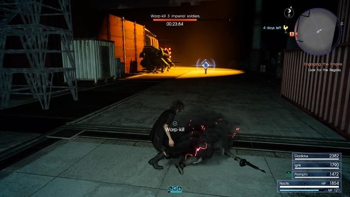 Podążaj za drużyną i używaj warp-killa na samotnych celach - Chapter 5 - Dark Clouds | Solucja Final Fantasy XV - Final Fantasy XV - poradnik do gry