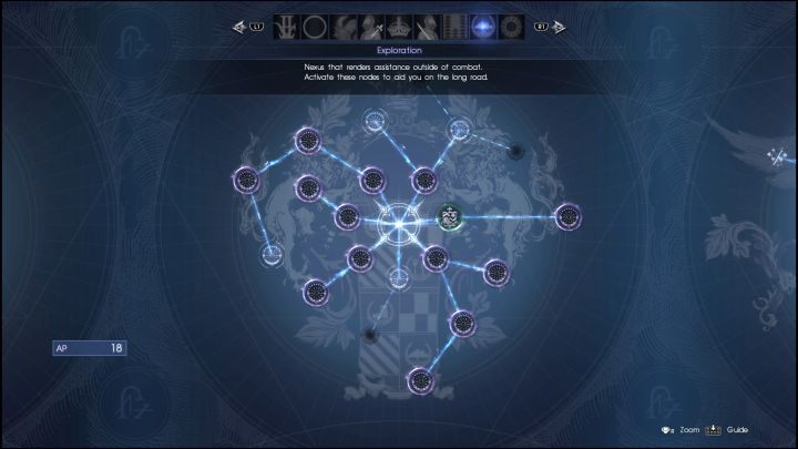 Drzewko Exploration zawiera masę cennych zdolności zwiększających przyrost punktów AP. - Szybkie zdobywanie AP w Final Fantasy XV - Final Fantasy XV - poradnik do gry
