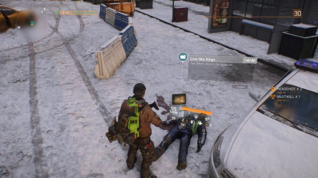 Raport schowany jest za policyjnym radiowozem. - Flatiron District [M9] | Dane wywiadowcze w The Division - The Division - poradnik do gry