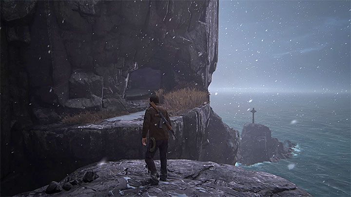 Wyjdź z jaskini i dopiero teraz zainteresuj się tematem neutralizacji okolicznych najemników - Uncharted 4 Kres Złodzieja: Rozdział 8 Grób Henryego Averyego - solucja, opis przejścia - Uncharted 4: Kres Złodzieja - poradnik do gry