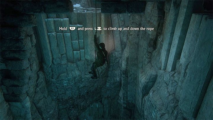 Udaj się w stronę przeciwnego narożnika pomieszczenia i użyj linki z hakiem na tutejszym zaczepie - Uncharted 4 Kres Złodzieja: Rozdział 9 Ci, którzy zasłużą... - solcuja, opis przejścia - Uncharted 4: Kres Złodzieja - poradnik do gry
