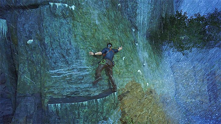 Wychylaj gałkę w stronę krawędzi, których Nate ma się chwycić - Uncharted 4 Kres Złodzieja: Rozdział 13 Rozbitkowie - solucja, opis przejścia - Uncharted 4: Kres Złodzieja - poradnik do gry