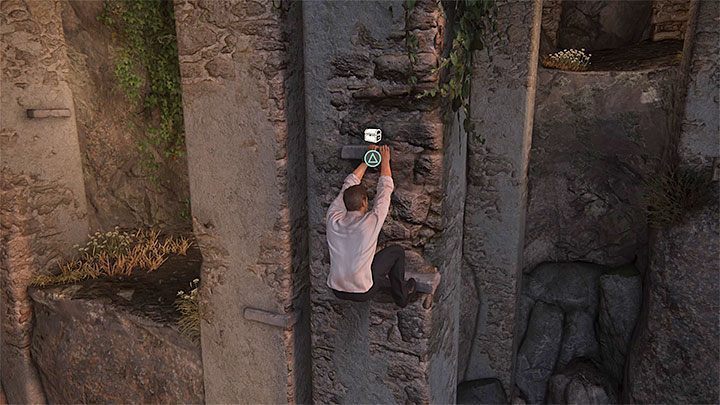 Skorzystaj z krawędzi żeby dotrzeć do pokazanej na dołączonym obrazku malutkiej wnęki ze skarbem - Uncharted 4 Kres Złodzieja: Złodziejska krew - wszystkie skarby - Uncharted 4: Kres Złodzieja - poradnik do gry
