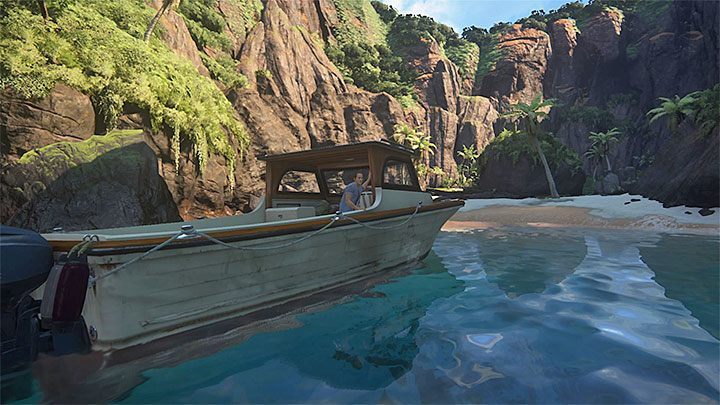 Pierwszy skarb jest ukryty na lewej (większej) wyspie archipelagu i możesz go odnaleźć na samym początku rozdziału - Uncharted 4 Kres Złodzieja: Na morzu - wszystkie skarby - Uncharted 4: Kres Złodzieja - poradnik do gry