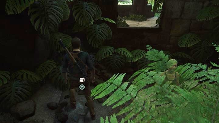 W pewnym momencie, gdy będziesz jechał samochodem zobaczysz po prawej stronie drewnianą drabinkę - Uncharted 4 Kres Złodzieja: Na dobre i na złe - wszystkie skarby - Uncharted 4: Kres Złodzieja - poradnik do gry