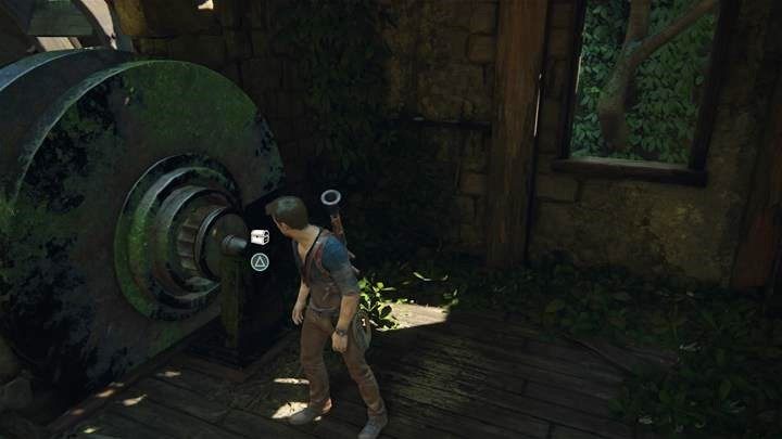 Wróć na trasę i do jeepa, trafisz niebawem do kolejnego drewnianego koła z wodą - Uncharted 4 Kres Złodzieja: Na dobre i na złe - wszystkie skarby - Uncharted 4: Kres Złodzieja - poradnik do gry