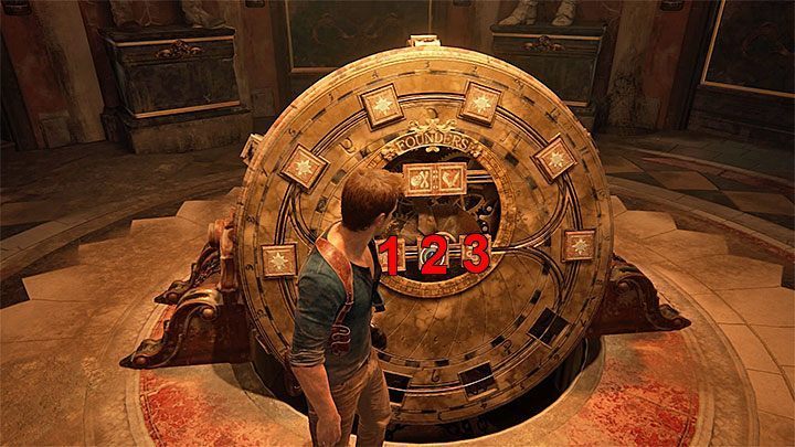 Musisz teraz powrócić do Koła Założycieli i powtórzyć kroki z dziennika - Uncharted 4 Kres Złodzieja: Trudne zagadki - sekrety i zagadk - Uncharted 4: Kres Złodzieja - poradnik do gry