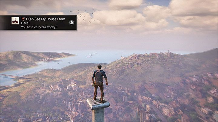 Sama wspinaczka nie jest zbyt skomplikowana - chwytajcie się po prostu kolejnych gzymsów i krawędzi - Uncharted 4 Kres Złodzieja: Ukryte trofea - lista wszystkich - Uncharted 4: Kres Złodzieja - poradnik do gry