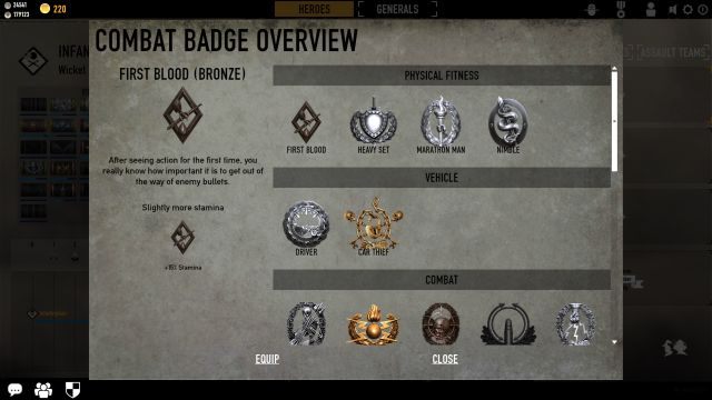 Awansowanie Baretek pozwala na odblokowywanie rozmaitych Odznak Bojowych. - Baretki w Heroes & Generals - Heroes & Generals - poradnik do gry