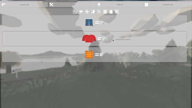 Wszystko odbywa się tutaj w panelu postaci. - Podstawy craftingu w Unturned - Unturned - poradnik do gry