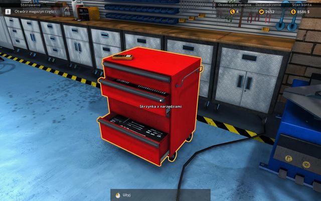 Dostęp do ulepszeń uzyskujemy poprzez skrzynkę z narzędziami. - Zakup ulepszeń | Podstawy rozgrywki Car Mechanic Simulator 2015 - Car Mechanic Simulator 2015 - poradnik do gry