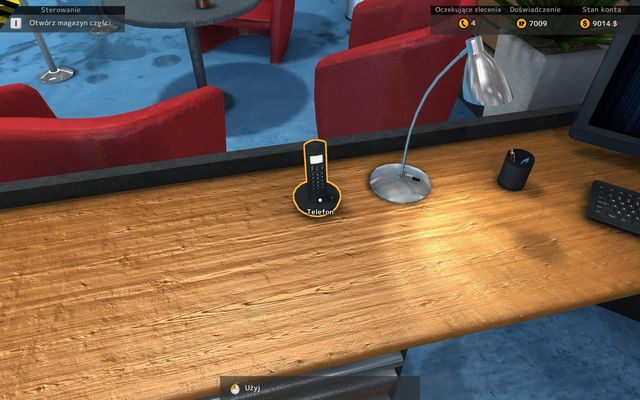 Telefon służy do przyjmowania wybranych przez nas zleceń - Wirtualna przechadzka po garażu Car Mechanic Simulator 2015 - Car Mechanic Simulator 2015 - poradnik do gry