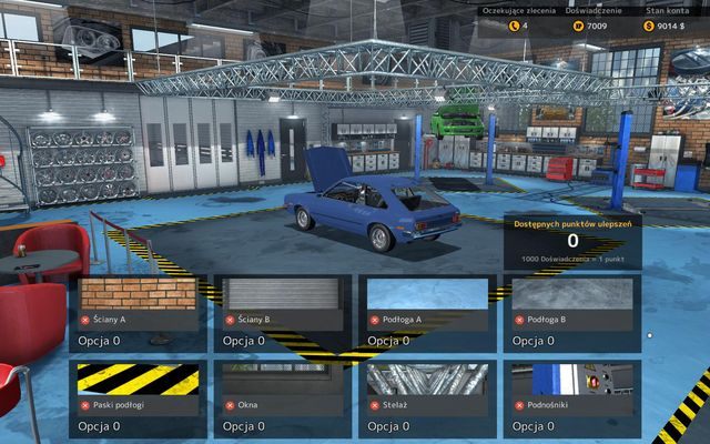 Możliwości nie jest zbyt wiele, ale zawsze to coś! - Zmiana wystroju garażu | Wirtualna przechadzka po garażu - Car Mechanic Simulator 2015 - poradnik do gry