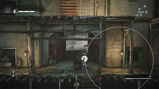 Udaj się w prawo i zatrzymaj po dotarciu do rozmawiających strażników - Sekwencja 4 - Łowca niewolników (The Slaver) - Assassins Creed Chronicles: China - poradnik do gry