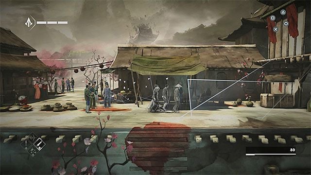 Idź dalej i zatrzymaj się w miejscu, w którym napotkasz wroga z bronią palną - Sekwencja 6 - Poszukiwania (The Search) - Assassins Creed Chronicles: China - poradnik do gry