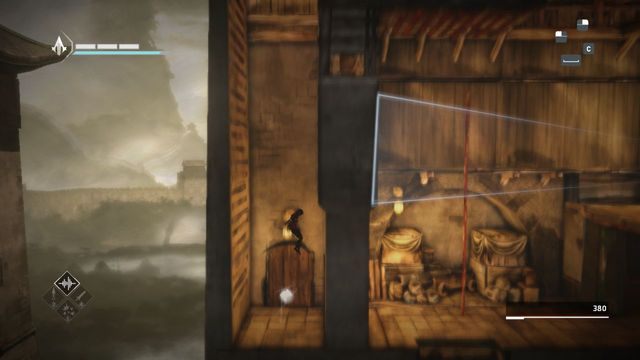 Teraz, gdy strażnicy znów będą rozmawiać pośrodku, obserwuj strażnika z kuszą nad nimi - Sekwencja 11 - Zdrada (The Betrayal) - Assassins Creed Chronicles: China - poradnik do gry