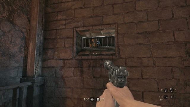 Dotrzyj korytarzem do miejsca pokazanego na obrazku i skorzystaj z wnęki w ścianie by dostać się do kolejnego pomieszczenia - Rozdział 3 - Twierdza Wolfenstein | Opis przejścia Wolfenstein The Old Blood - Wolfenstein: The Old Blood - poradnik do gry