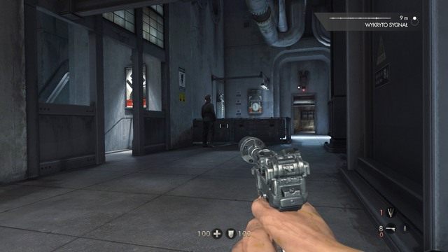 Trzymając się prawej strony i omijając super żołnierza, skradaj się do miejsca pokazanego na obrazku - Rozdział 4 - Ucieczka! | Opis przejścia Wolfenstein The Old Blood - Wolfenstein: The Old Blood - poradnik do gry