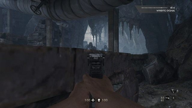 Przejdź korytarzem do momentu pokazanego na obrazku i wyeliminuj strażników po cichu - Rozdział 4 - Ucieczka! | Opis przejścia Wolfenstein The Old Blood - Wolfenstein: The Old Blood - poradnik do gry