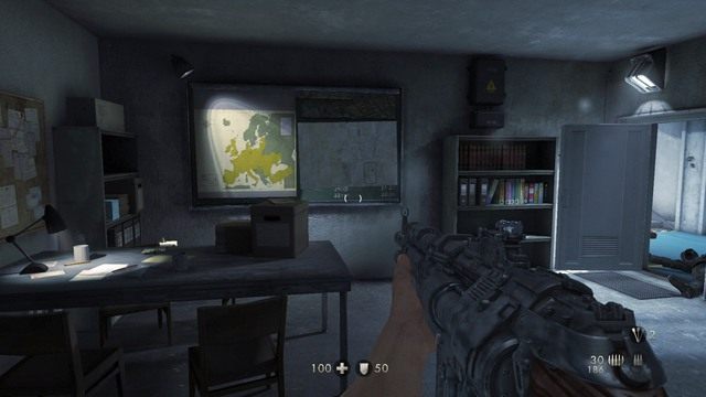 Na końcu drogi przejdź przez drzwi i zacznij ostrzeliwać drony bojowe - Rozdział 4 - Ucieczka! | Opis przejścia Wolfenstein The Old Blood - Wolfenstein: The Old Blood - poradnik do gry