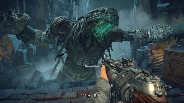 Boss będzie posiadał trzy ataki oraz dwa etapy - Rozdział 8 - Wykopaliska | Opis przejścia Wolfenstein The Old Blood - Wolfenstein: The Old Blood - poradnik do gry