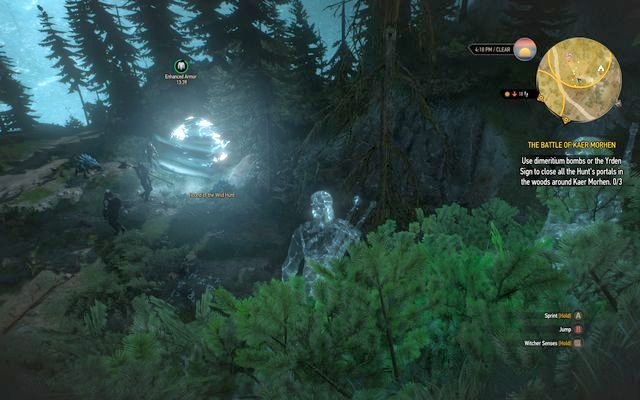 Zamknij trzy portale w lesie, potem niewidzialność przestanie działać - Wiedźmin 3 Dziki Gon: Bitwa w Kaer Morhen (The Battle of Kaer Morhen) - solucja - Wiedźmin 3 Dziki Gon - poradnik do gry