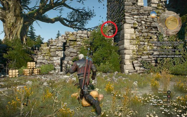 Ty skieruj się do resztek muru wychodzących od południowej ściany wieży - Wiedźmin 3 Dziki Gon: Rynsztunek Szkoły Wilka - Mistrzowski (DLC) - Wiedźmin 3 Dziki Gon - poradnik do gry