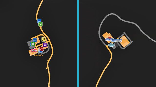 Mapa Bergen. - Norwegia | Miasta w Euro Truck Simulator 2 Skandynawia - Euro Truck Simulator 2: Skandynawia - poradnik do gry