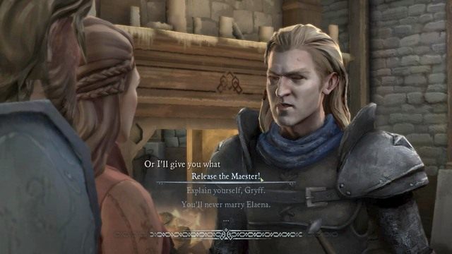 Po dotarciu do głównej sali, zauważysz jak Gryff znęca się nad Maestrem - Rozdział 3 | Epizod 4 - Sons of Winter | Game of Thrones - Game of Thrones - A Telltale Games Series - poradnik do gry