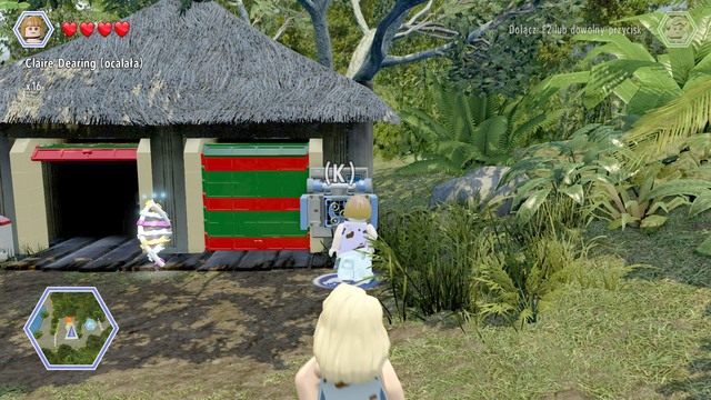 Podejdź do bramy po prawej jako Claire i zhakuj panel kontrolny - Brama parku jurajskiego | Jurassic Park - sekrety - LEGO Jurassic World - poradnik gry