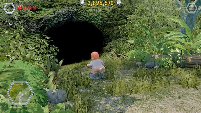 Wejdź do jaskini jako Timmy i wykonaj z klocków, które się tam znajdują skrzynie - Terytorium Triceratopsa | Jurassic Park - sekrety - LEGO Jurassic World - poradnik gry