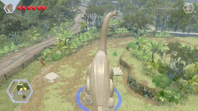 Podejdź jako Brachiozaur lub Apatozaur do platformy i użyj wstrząsów by ją zniszczyć - Terytorium Triceratopsa | Jurassic Park - sekrety - LEGO Jurassic World - poradnik gry
