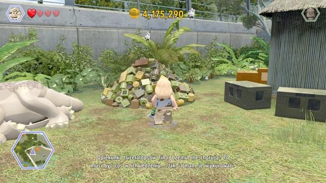 Wygrzeb z odchodów pierwszy wymagany przedmiot jako Ellie - Terytorium Triceratopsa | Jurassic Park - sekrety - LEGO Jurassic World - poradnik gry
