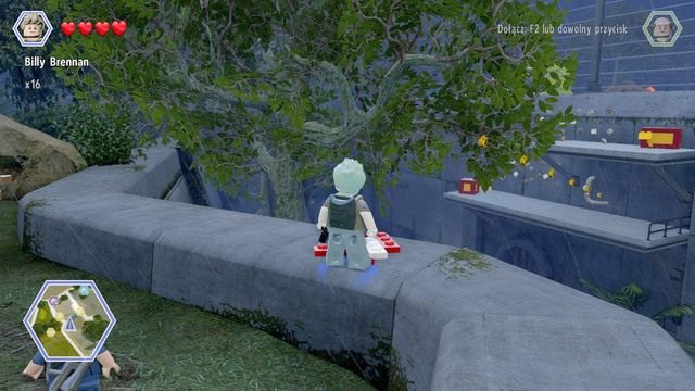 Po wejściu na górę podejdź do widocznego na obrazku miejsca - Terytorium Tyranozaura | Jurassic Park - sekrety - LEGO Jurassic World - poradnik gry